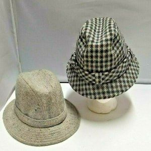Country Gentleman Beacon Hill Men's Hat Cap Fedora Wool Tweed Lot Sm 7 6 3/4